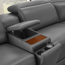 Aiden & Ivy Karson Leather Power CloudZero Reclining Sectional with Power Headrests, Gray