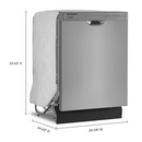Whirlpool - 24 inch Front Control Built-In Dishwasher with Boost Cycle and 57 dBA - Stainless Steel