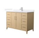 Wyndham Collection Elan 48-in White Oak with Brushed Nickel Trim Undermount Single Sink Bathroom Vanity (NO Top)