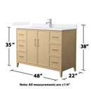 Wyndham Collection Elan 48-in White Oak with Brushed Nickel Trim Undermount Single Sink Bathroom Vanity (NO Top)