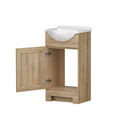 Project Source Euro 18-in Sandstone Single Sink Bathroom Vanity with White Cultured Marble Top (Fully Assembled)