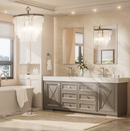 Keonjinn Bathroom Mirrors 24-in W x 36-in H Rectangle Brushed Nickel Framed Wall Mirror