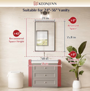 Keonjinn Bathroom Mirrors 24-in W x 36-in H Rectangle Brushed Nickel Framed Wall Mirror
