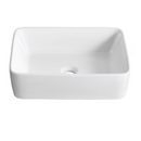 DeerValley Ally Ceramic 18.7-in Vessel Rectangular Modern White Bathroom Sink