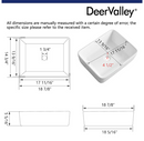 DeerValley Ally Ceramic 18.7-in Vessel Rectangular Modern White Bathroom Sink