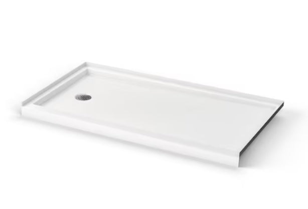 MAAX Highland 32-in W x 60-in L Left White Single Threshold Rectangle Shower Pan Base