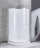 Ove Decors 36" Breeze Clear Round Corner 3-Piece Shower Kit - Satin Nickel