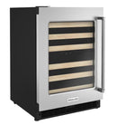 KitchenAid 46 -Bottles Black Cabinet Stainless Doors Dual Zone Cooling Built-in Indoor Wine Cooler