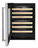 KitchenAid 46 -Bottles Black Cabinet Stainless Doors Dual Zone Cooling Built-in Indoor Wine Cooler