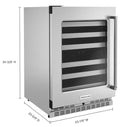 KitchenAid 46 -Bottles Stainless Steel Dual Zone Cooling Built-in Indoor Wine Cooler