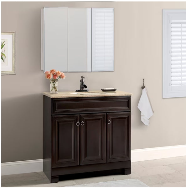 Style Selections In Surface Mount True White Mirrored Rectangle Medicine Cabinet