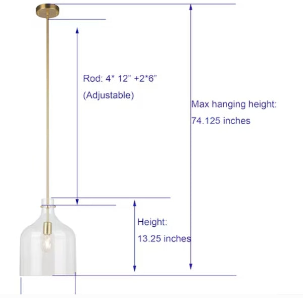 Allen + Roth Kesteven 1 -Light Hanging Pendant Light