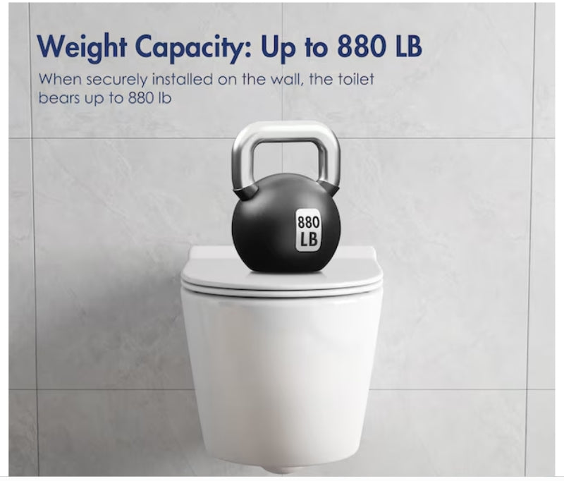 Eridanus Hampton White D-shape Custom Height Wall-Hung Rough-In Dual Flush  1-piece Toilet