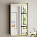 Keonjinn 14" x 24" Surface/Recessed Mount Brushed Gold Mirrored Medicine Cabinet