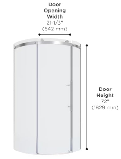 American Standard Elevate Brushed Nickel Frameless Clear Glass Corner Sliding Shower Door