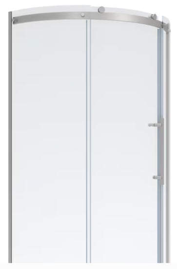 American Standard Elevate Brushed Nickel Frameless Clear Glass Corner Sliding Shower Door