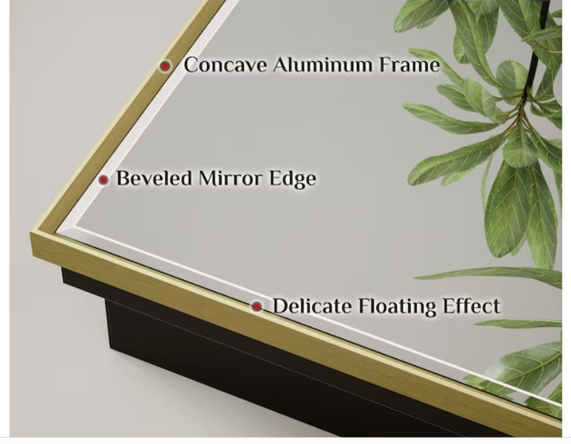 Keonjinn 14" x 24" Surface/Recessed Mount Brushed Gold Mirrored Medicine Cabinet