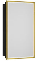Keonjinn 14" x 24" Surface/Recessed Mount Brushed Gold Mirrored Medicine Cabinet