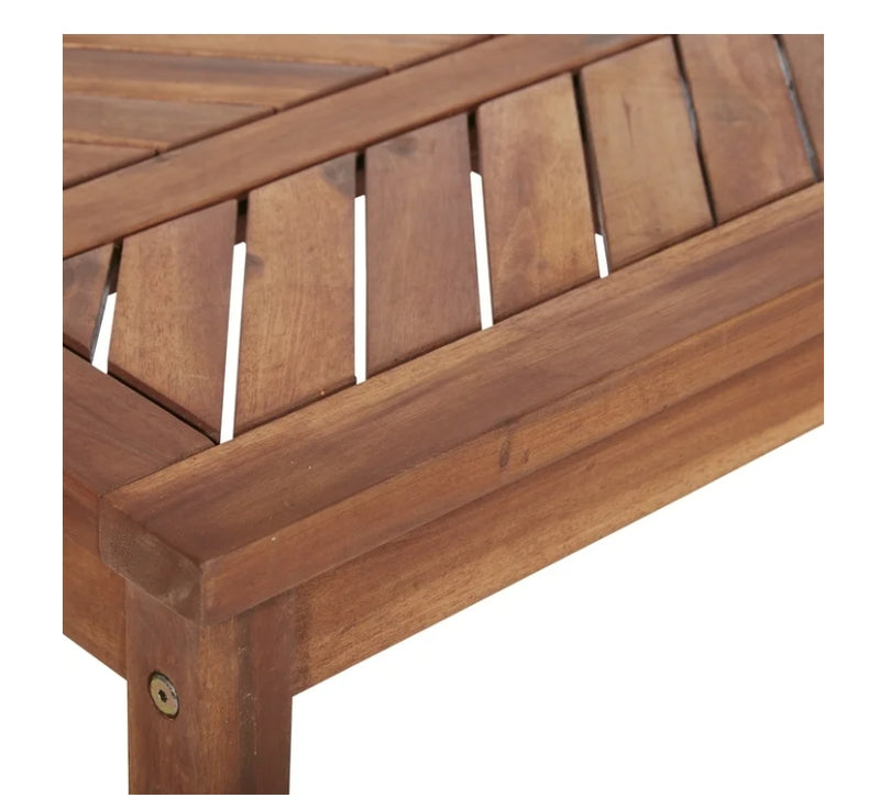 Walker Edison Outdoor Raised Acacia Wood Bench - Brown