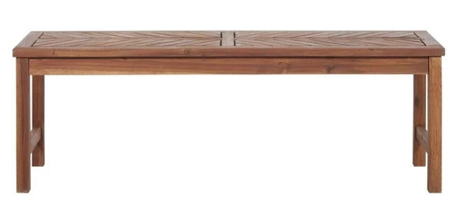 Walker Edison Outdoor Raised Acacia Wood Bench - Brown