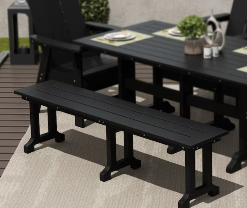 Westin Furniture Laguna Black HDPE Dining Bench