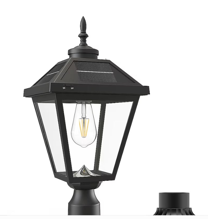 Cedar Hill Post Light Traditional Solar Outdoor Light Lantern Dusk-to Dawn Sensor