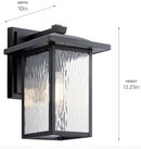 Kichler Capanna 1 -Light 13.25-in H Black Hardwired Outdoor Wall Light