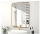 Clavie Bathroom Mirrors Wall Mirror Accents Rectangle Gold Framed 24" x 20"
