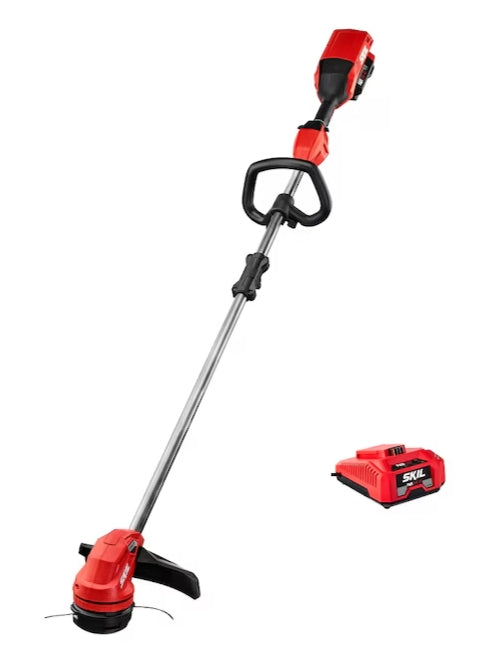 SKIL 40-volt 14-in Straight Shaft Battery String Trimmer 2.5 Ah (Battery Included) (Charger Included)