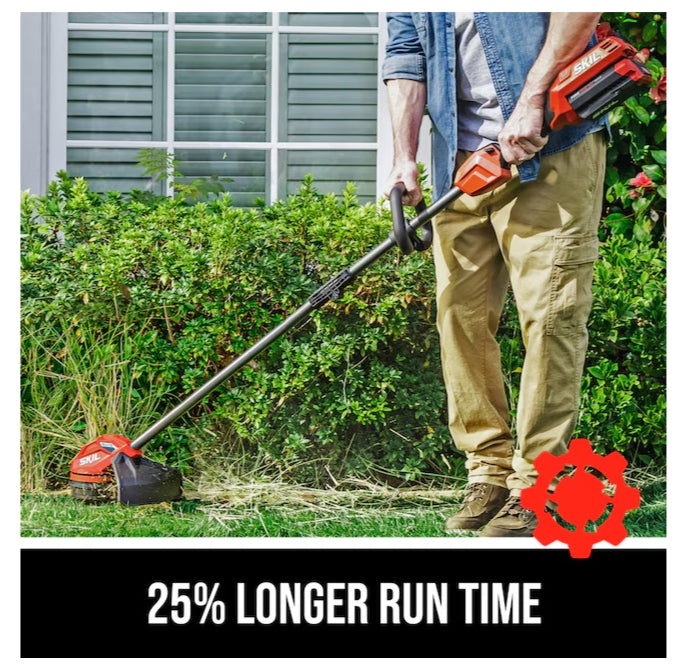 SKIL 40-volt 14-in Straight Shaft Battery String Trimmer 2.5 Ah (Battery Included) (Charger Included)