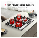 GASLAND Gas Stovetop 24-in 4 burners Stainless steel Gas Cooktop