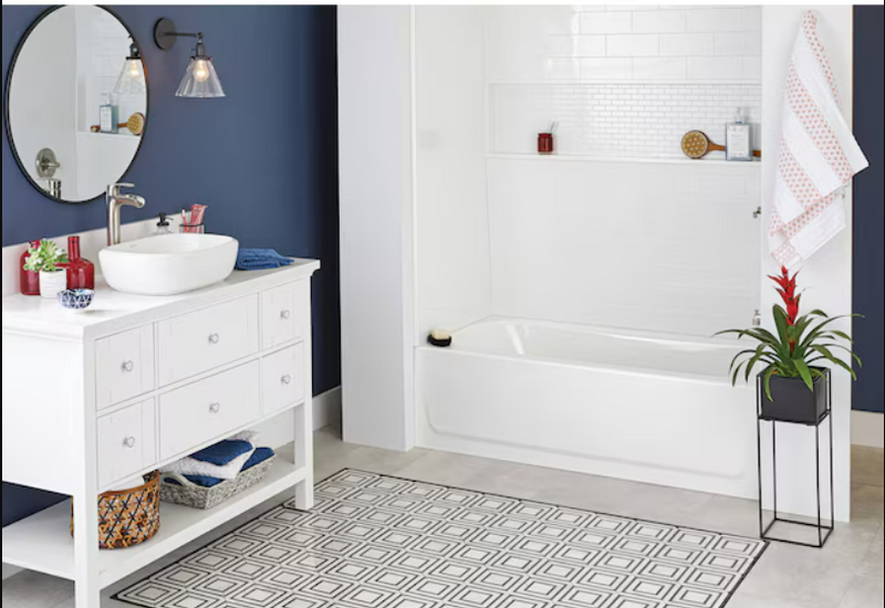Mansfield NexTile 30-in L x 60-in W x 60-in H White 4-Piece Direct To Stud Bathtub Surround