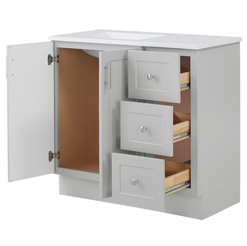 Style Selections Davies 36-in Gray Single Sink Bathroom Vanity  (NO TOP)