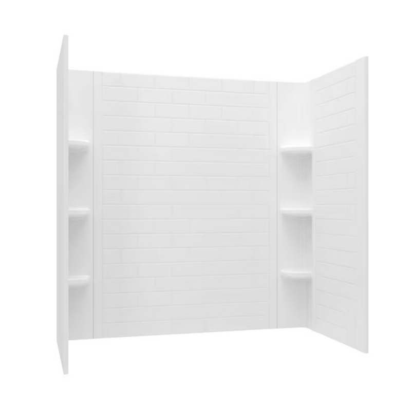 American Standard Elevate 30" W x 60" H Arctic White 3-Piece Bathtub Wall Panel Kit