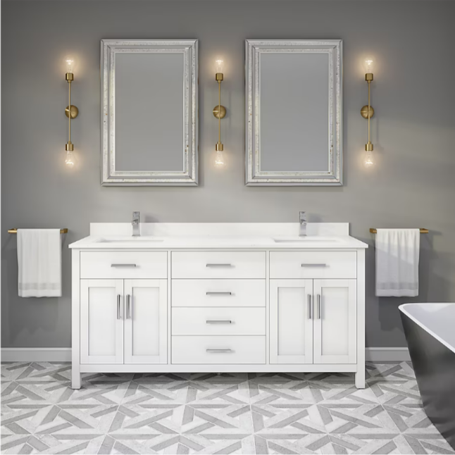 Spa Bathe Kate 72" White Undermount Double sink Bathroom Vanity