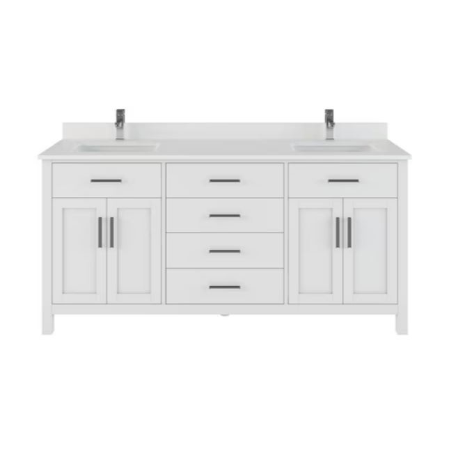 Spa Bathe Kate 72" White Undermount Double sink Bathroom Vanity