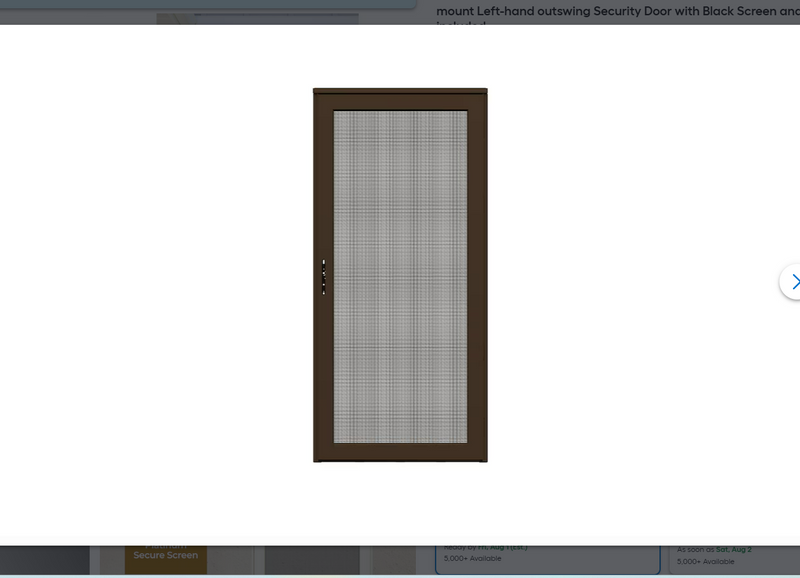 LARSON Platinum Secure Screen 38"x81.5" Woodland Aluminum Surface mount Left-Hand Outswing Security Door