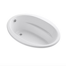 KOHLER Sunward White Acrylic Oval Drop-in Soaking Bathtub -Reversible Drain