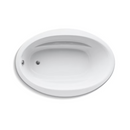 KOHLER Sunward White Acrylic Oval Drop-in Soaking Bathtub -Reversible Drain