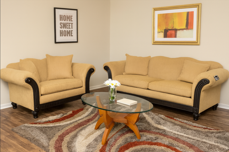 Sigla Furniture 96" Camelback Sofa & 74"Loveseat Set