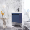 WONLINE 22" Dark Bule Undermount Single Sink Floating Bathroom Vanity