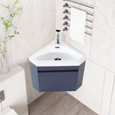 WONLINE 22" Dark Bule Undermount Single Sink Floating Bathroom Vanity