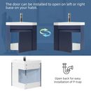 WONLINE 22" Dark Bule Undermount Single Sink Floating Bathroom Vanity