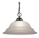 Design House Millbridge 1 -Light Satin Nickel Traditional Alabaster glass Bell Medium Hanging Pendant light