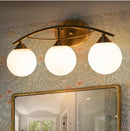 LLHZSY 24.4-in 3 -Light Brushed Gold Mid-Century Vanity Light