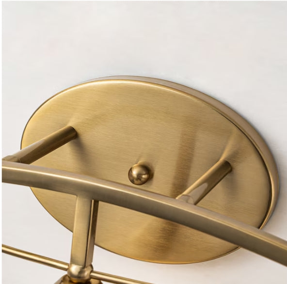 LLHZSY 24.4-in 3 -Light Brushed Gold Mid-Century Vanity Light