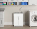 Style Selections Basin White Freestanding Utility Tub With Cabinet With Drain With Faucet