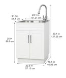 Style Selections Basin White Freestanding Utility Tub With Cabinet With Drain With Faucet