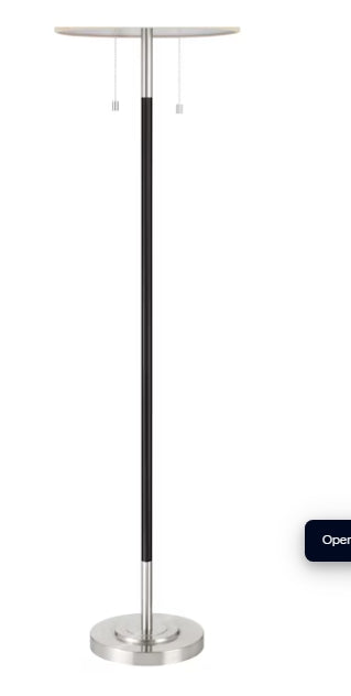 Allen + Roth Brushed Nickel Shaded Floor Lamp Floor Lamp With Linen Shade