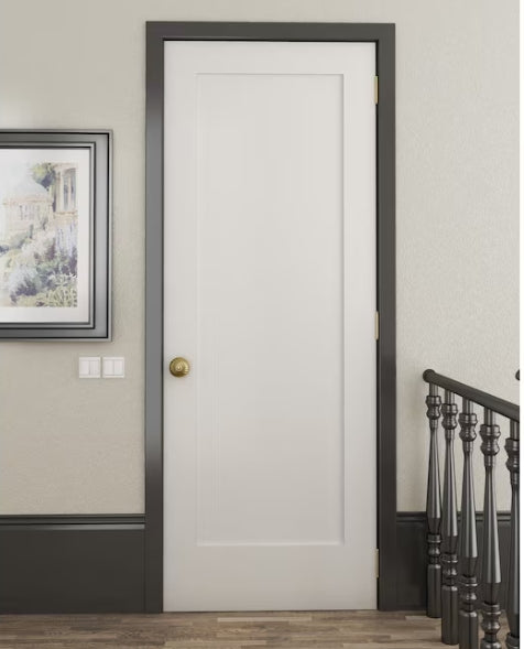 RELIABILT 30-in x 80-in Primed Solid Core 1-Panel Right Hand Prehung Interior Door